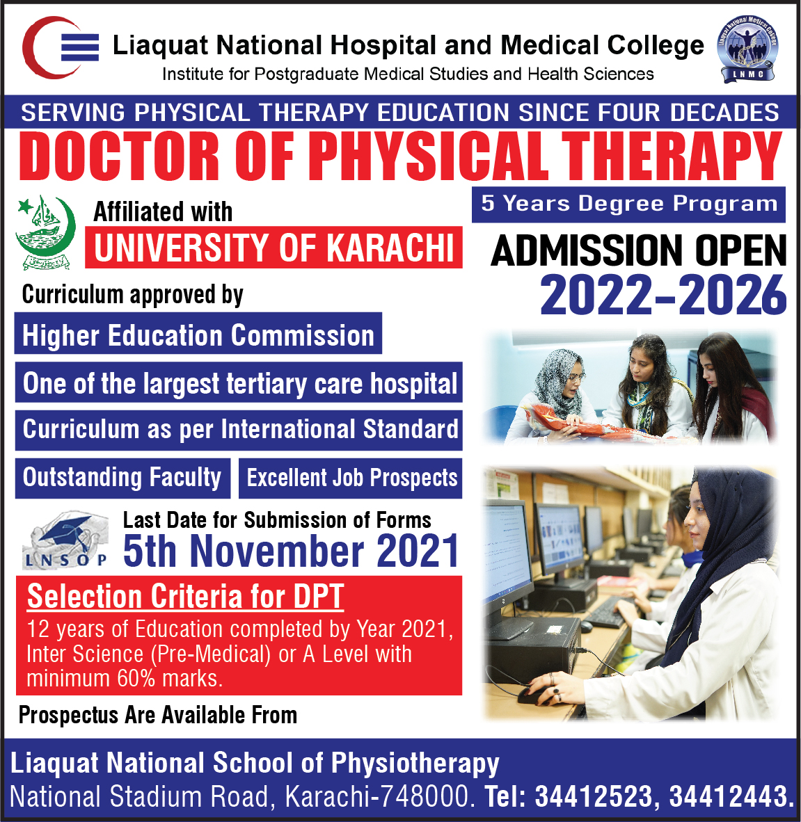 Admissions Open in Doctor of Physical Therapy